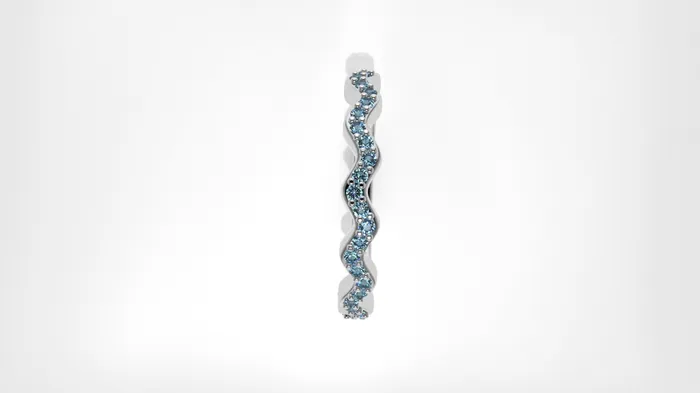 JCM DESIGN JEWELRY Rings 14K Engagement Gold Ring with 25 Aquamarine 12mm each stt prong zigzag shape
