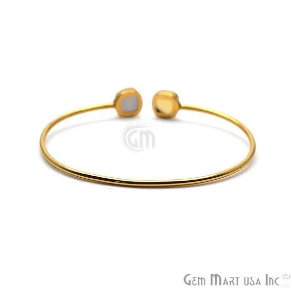 Citrine White Druzy Cushion Shape Adjustable Gold Plated Stacking Bangle Bracelet GemMartUSA Bracelets Citrine White Druzy Cushion Shape Adjustable Gold Plated Stacking Bangle Bracelet GemMartUSA Bracelets