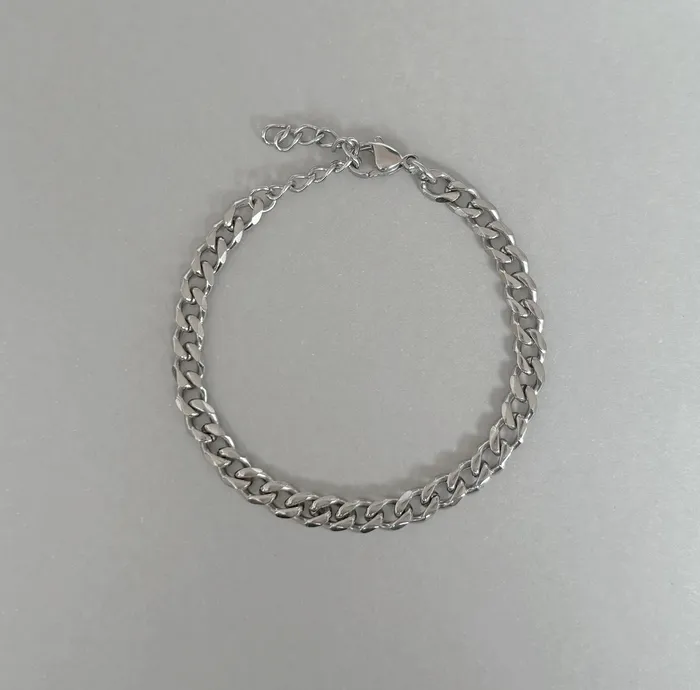 MEDIUM SILVER CURB CHAIN BRACELET SAMPLE Mai Dsire Bracelets