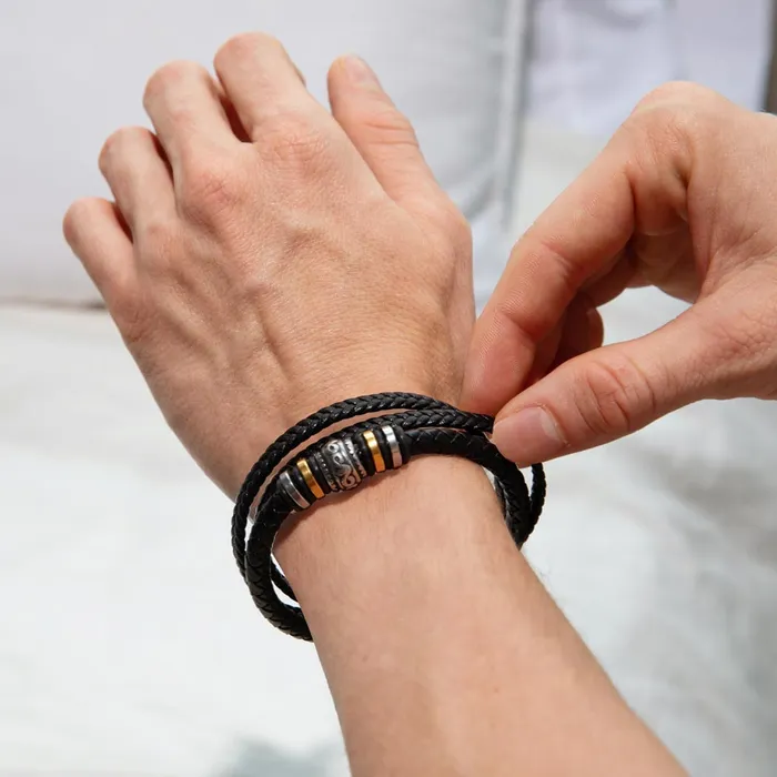 ShineOn Fulfillment Bracelets Gift For My Grandson From Grandpa Carry My Love With You Mens Braided Leather Bracelet Great As A Christmas Gift or A Birthday Present For Him