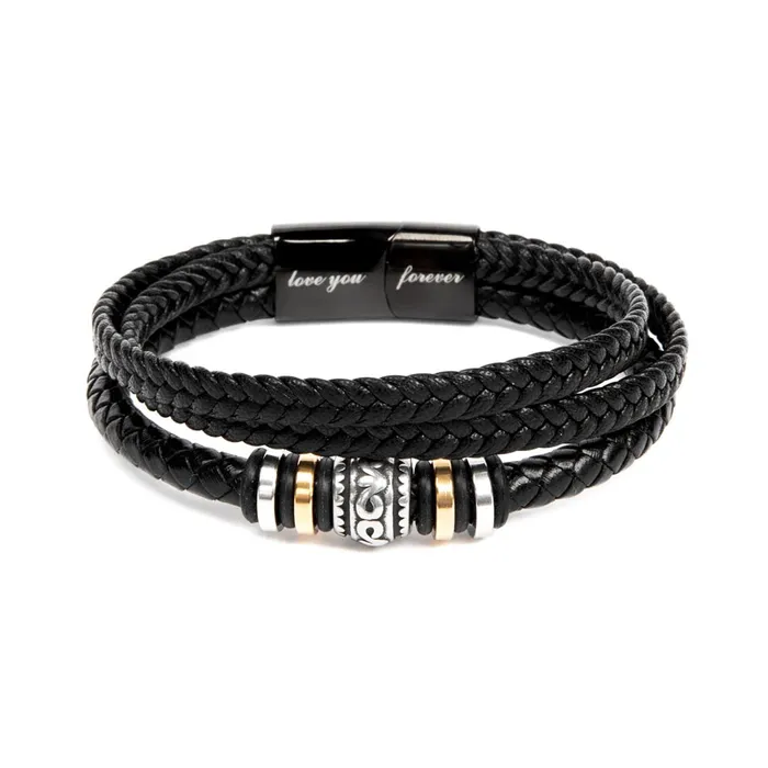 ShineOn Fulfillment Bracelets Gift For My Grandson From Grandpa Carry My Love With You Mens Braided Leather Bracelet Great As A Christmas Gift or A Birthday Present For Him