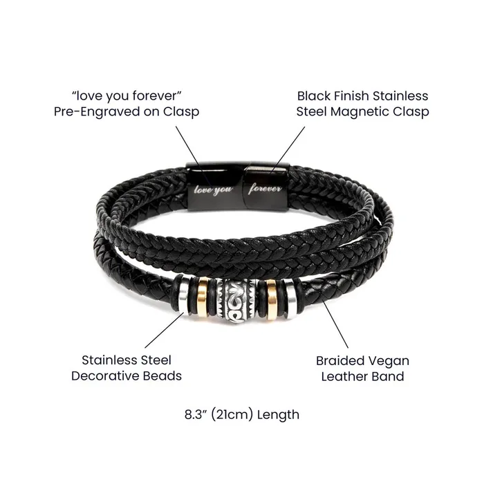 ShineOn Fulfillment Bracelets Gift For My Grandson From Grandpa Carry My Love With You Mens Braided Leather Bracelet Great As A Christmas Gift or A Birthday Present For Him
