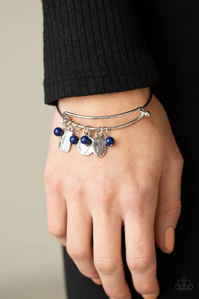 A Finishing Touch Jewelry Bracelets Paparazzi GROWING Strong Blue Bracelet
