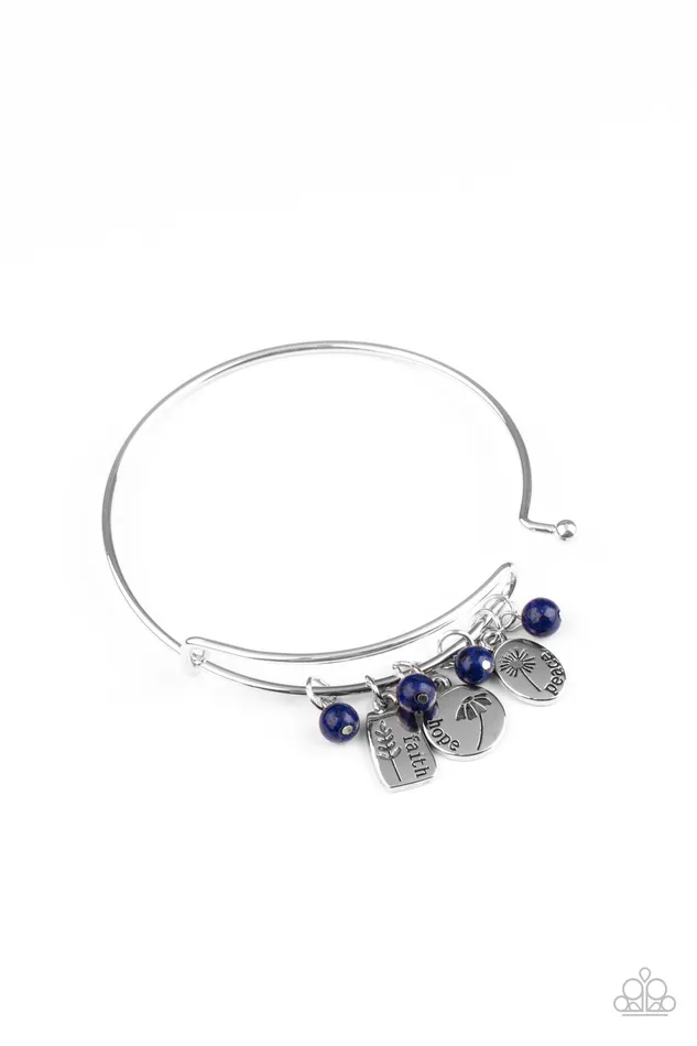 A Finishing Touch Jewelry Bracelets Paparazzi GROWING Strong Blue Bracelet