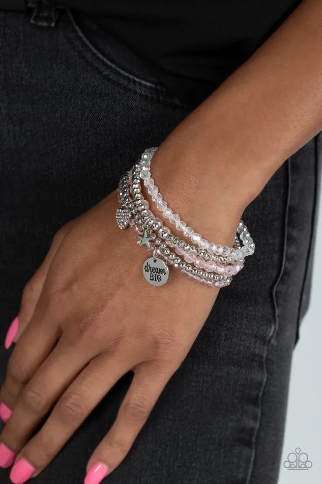 Bracelets A Finishing Touch Jewelry Paparazzi Teenage DREAMER Pink Bracelet
