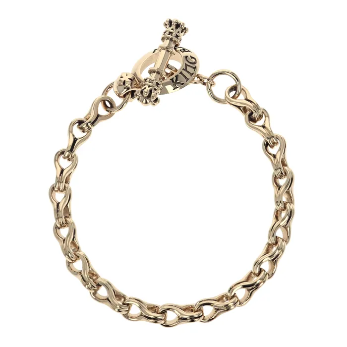 King Baby Bracelets 10K Yellow Gold Small Twisted Eight Link Bracelet