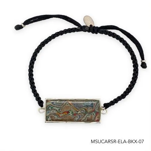 Michigan State Campus Rock Carl Bracelet Silver Black Bracelets