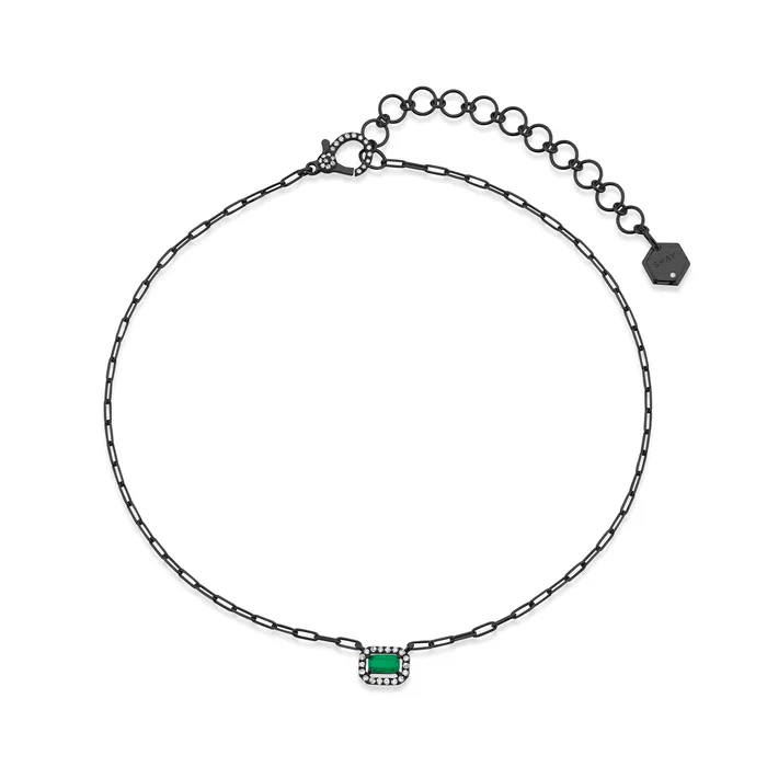 MINI ME DIAMOND EMERALD HALO DROP NECKLACE SHAY JEWELRY Necklaces