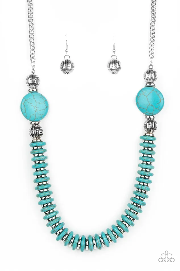 Necklaces A Finishing Touch Jewelry Paparazzi Desert Revival Blue Necklace