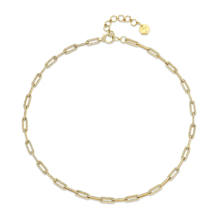 Necklaces DIAMOND PAVE FLAT CABLE LINK NECKLACE SHAY JEWELRY