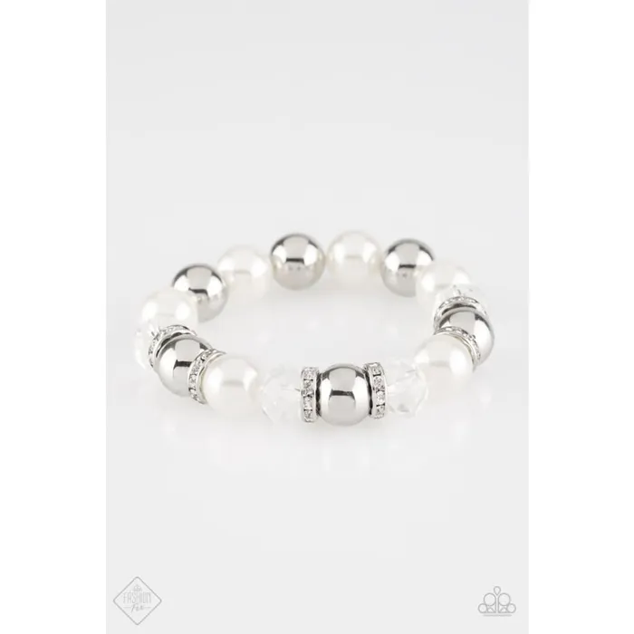Paparazzi Camera Chic White Bracelet A Finishing Touch Jewelry Bracelets