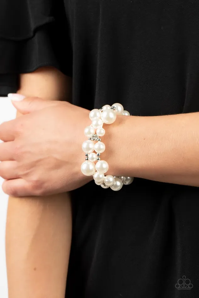 Paparazzi Her Serene Highness White Bracelet A Finishing Touch Jewelry Bracelets