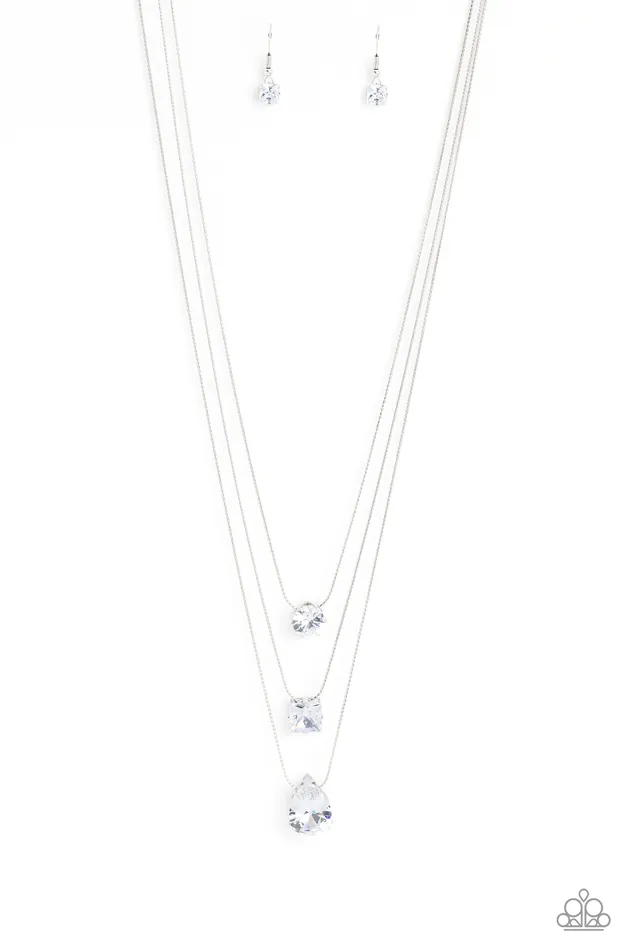 Paparazzi Lustrous Layers White Necklace A Finishing Touch Necklaces