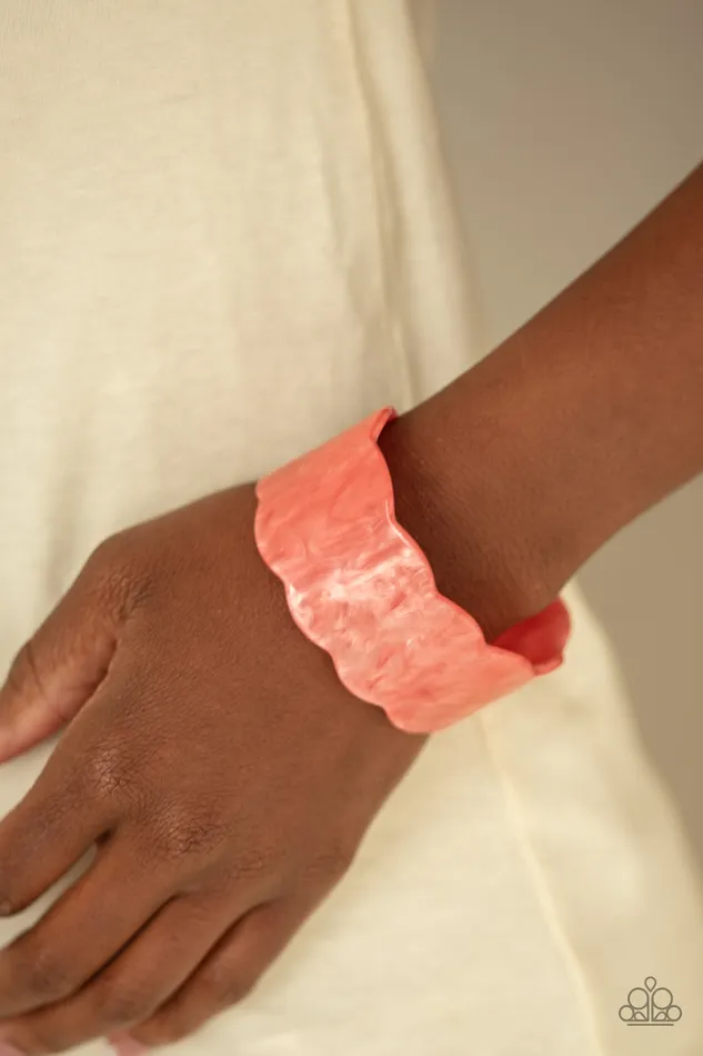 Paparazzi Retro Ruffle Orange Acrylic Cuff Bracelet A Finishing Touch Jewelry Bracelets Paparazzi Retro Ruffle Orange Acrylic Cuff Bracelet A Finishing Touch Jewelry Bracelets