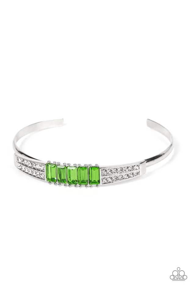 Paparazzi Spritzy Sparkle Green Bracelet A Finishing Touch Jewelry Bracelets