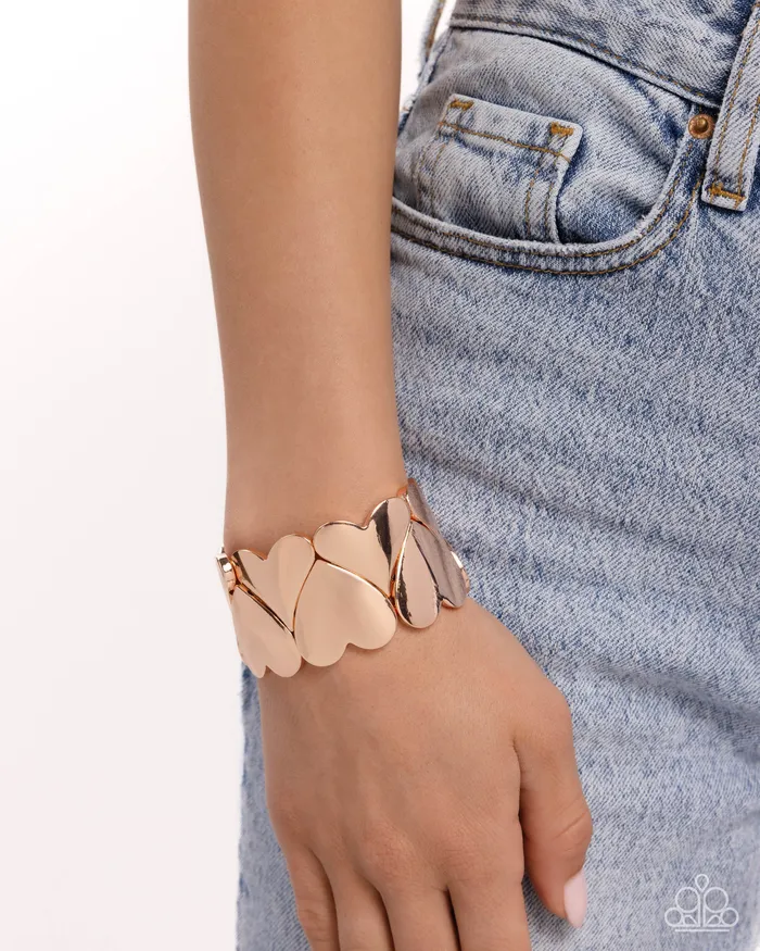 Paparazzi Sweetheart Setting Rose Gold Bracelet A Finishing Touch Bracelets