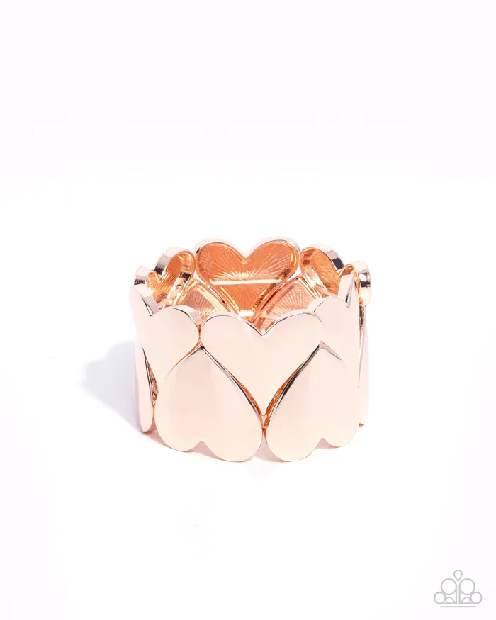 Paparazzi Sweetheart Setting Rose Gold Bracelet A Finishing Touch Bracelets