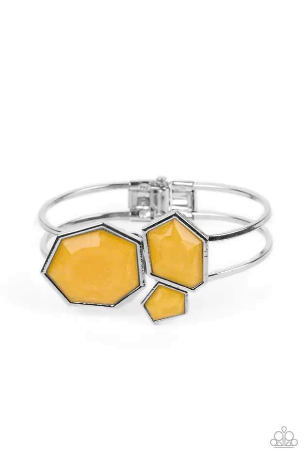Paparazzi Tourist TRAPEZOID Yellow Bracelet A Finishing Touch Jewelry Bracelets