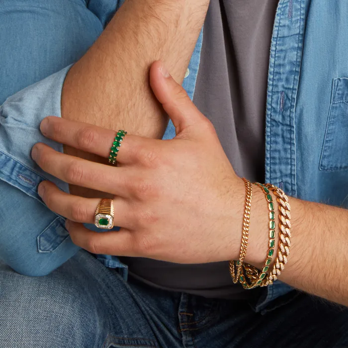 READY TO SHIP MENS EMERALD DIAMOND RIVET CHAMPION RING SHAY JEWELRY Rings