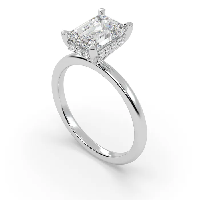Rings Angeline Emerald Diamond Engagement Ring in Platinum Howard Fine Jewellers
