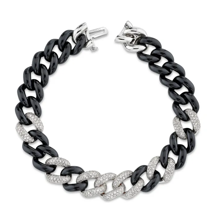 SHAY JEWELRY Bracelets DIAMOND 7 PAVE BLACK CERAMIC ESSENTIAL LINK BRACELET SHAY JEWELRY Bracelets DIAMOND 7 PAVE BLACK CERAMIC ESSENTIAL LINK BRACELET