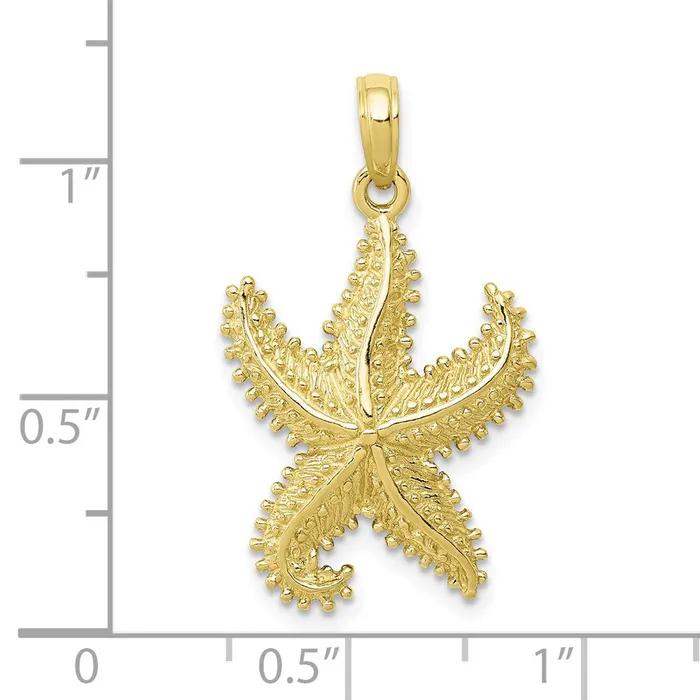 10k Yellow Gold 17 mm Polished OpenBacked Starfish Pendant 189 grams Qgold PreStyled Sets