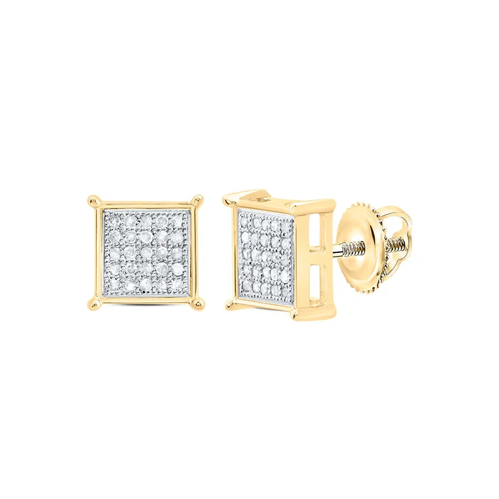 10Kt Yellow Gold 16CtDia P3 Gift Square Earring 173 grams GND Earrings