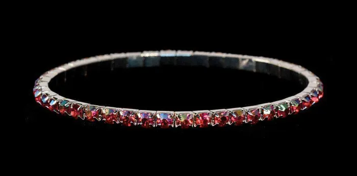 11950 Single Row Stretch Rhinestone Bracelet Light Siam AB Crystal Silver 4028 Bracelets 11950 Single Row Stretch Rhinestone Bracelet Light Siam AB Crystal Silver 4028 Bracelets