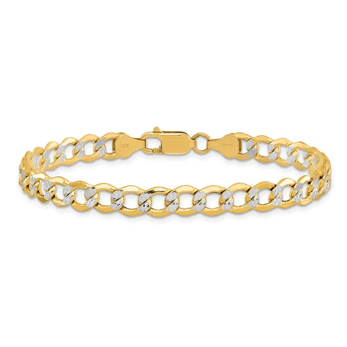 14k 675mm Semisolid with Rhodium Pav Curb Chain Bracelet 676 grams Qgold Bracelets 14k 675mm Semisolid with Rhodium Pav Curb Chain Bracelet 676 grams Qgold Bracelets