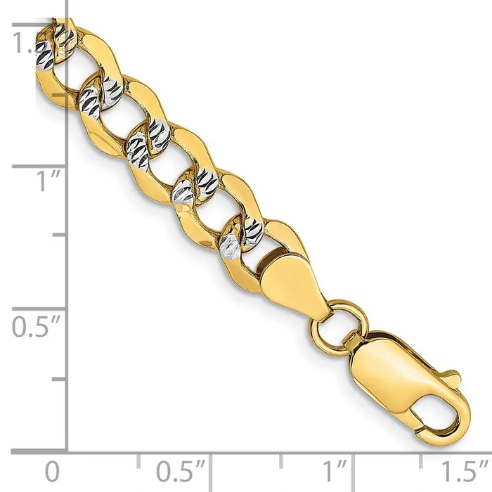14k 675mm Semisolid with Rhodium Pav Curb Chain Bracelet 676 grams Qgold Bracelets 14k 675mm Semisolid with Rhodium Pav Curb Chain Bracelet 676 grams Qgold Bracelets
