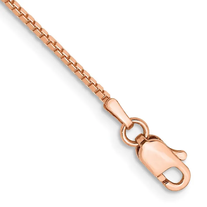 14k Rose Gold 10mm Box Chain Bracelet 149 grams Qgold Bracelets