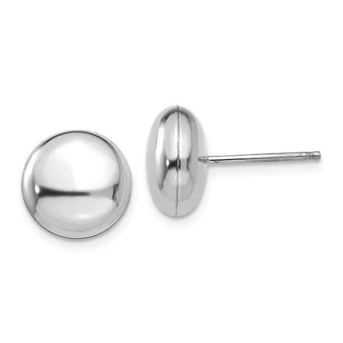 14k White Gold 105 mm Button Post Earrings 185 grams Qgold Earrings