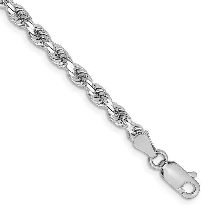 14k White Gold 325 mm Diamondcut Rope with Lobster Clasp Bracelet 625 grams Qgold Bracelets 14k White Gold 325 mm Diamondcut Rope with Lobster Clasp Bracelet 625 grams Qgold Bracelets