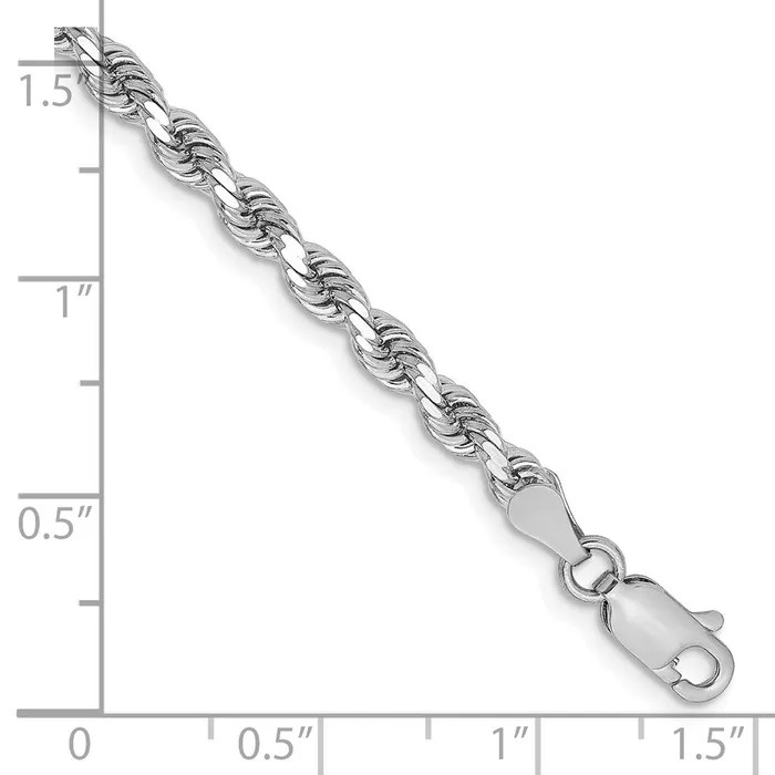 14k White Gold 325 mm Diamondcut Rope with Lobster Clasp Bracelet 625 grams Qgold Bracelets 14k White Gold 325 mm Diamondcut Rope with Lobster Clasp Bracelet 625 grams Qgold Bracelets