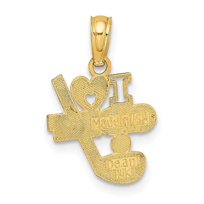 14k Yellow Gold 127 mm I HEART GOLF Club and Ball Charm 06 grams Qgold Charm Necklaces 14k Yellow Gold 127 mm I HEART GOLF Club and Ball Charm 06 grams Qgold Charm Necklaces