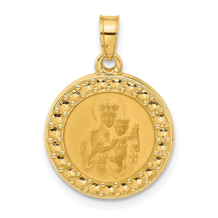 14k Yellow Gold 162 mm Hollow Our Lady of Mt Carmel Medal 114 grams Qgold Necklaces 14k Yellow Gold 162 mm Hollow Our Lady of Mt Carmel Medal 114 grams Qgold Necklaces