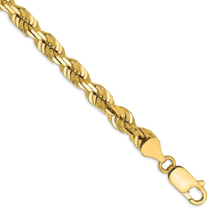 14k Yellow Gold 55 mm Diamondcut Rope with Lobster Clasp Bracelet 1744 grams Qgold Bracelets 14k Yellow Gold 55 mm Diamondcut Rope with Lobster Clasp Bracelet 1744 grams Qgold Bracelets