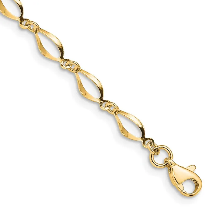 14k Yellow Gold 5 mm Polished Fancy Link Bracelet 198 grams Qgold Bracelets 14k Yellow Gold 5 mm Polished Fancy Link Bracelet 198 grams Qgold Bracelets