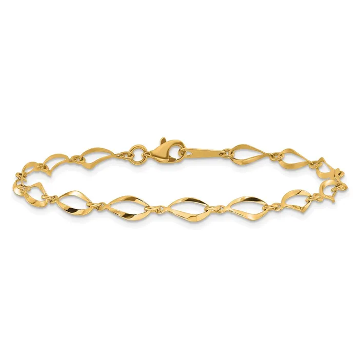 14k Yellow Gold 5 mm Polished Fancy Link Bracelet 198 grams Qgold Bracelets 14k Yellow Gold 5 mm Polished Fancy Link Bracelet 198 grams Qgold Bracelets