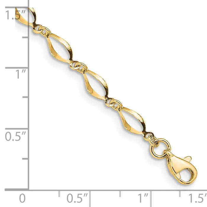 14k Yellow Gold 5 mm Polished Fancy Link Bracelet 198 grams Qgold Bracelets 14k Yellow Gold 5 mm Polished Fancy Link Bracelet 198 grams Qgold Bracelets