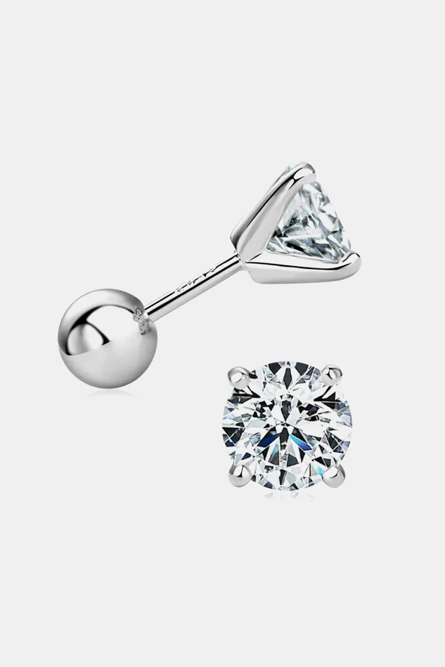 2 Carat Moissanite 925 Sterling Silver Stud Earrings Trendsi Earrings