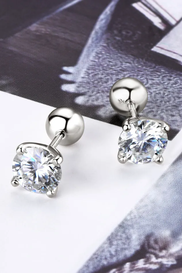 2 Carat Moissanite 925 Sterling Silver Stud Earrings Trendsi Earrings