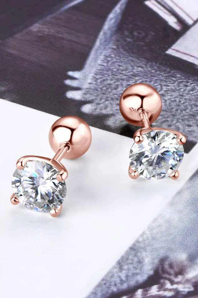 2 Carat Moissanite 925 Sterling Silver Stud Earrings Trendsi Earrings