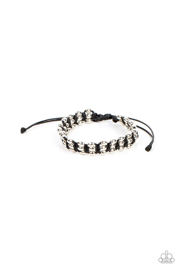 A True BEADliever Black Cord Silver Bead Urban Slide Bracelet Paparazzi Paparazzi Accessories Bracelets A True BEADliever Black Cord Silver Bead Urban Slide Bracelet Paparazzi Paparazzi Accessories Bracelets