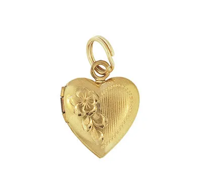 Antique Jewelry Mall Necklaces Vintage Floral Heart Engraved Locket Pendant in 14 Karat Yellow Gold Antique Jewelry Mall Necklaces Vintage Floral Heart Engraved Locket Pendant in 14 Karat Yellow Gold
