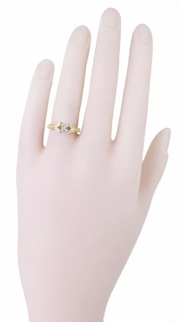 Antique Jewelry Mall Rings Art Deco Filigree Twin Butterflies Yellow Gold 34 Carat Princess Cut Diamond Engagement Ring Setting Antique Jewelry Mall Rings Art Deco Filigree Twin Butterflies Yellow Gold 34 Carat Princess Cut Diamond Engagement Ring Setting
