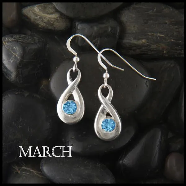 Birthstone Drop Earrings in Silver Walker Metalsmiths Earrings