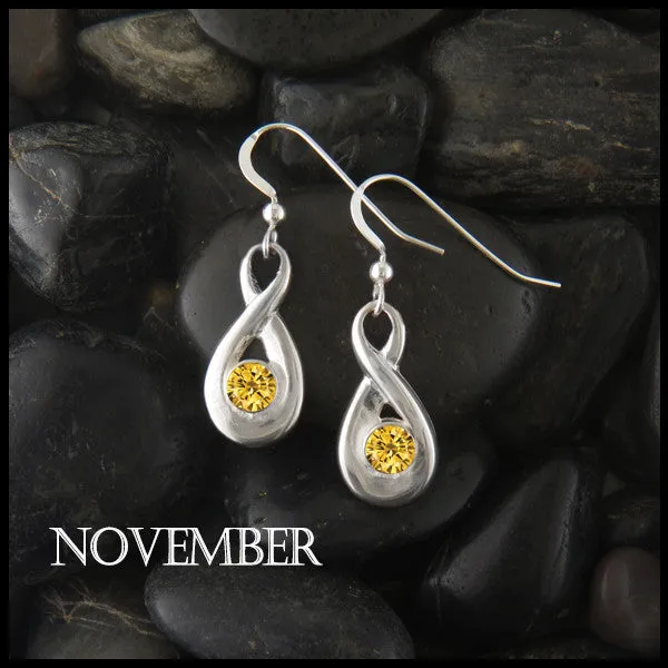 Birthstone Drop Earrings in Silver Walker Metalsmiths Earrings