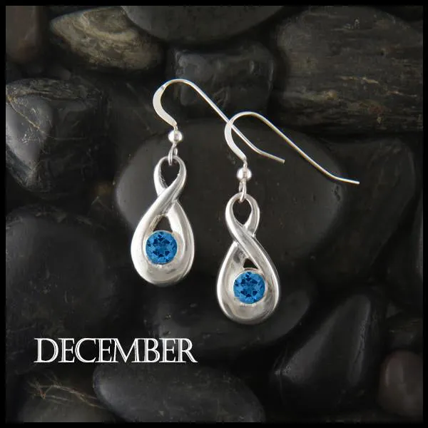 Birthstone Drop Earrings in Silver Walker Metalsmiths Earrings