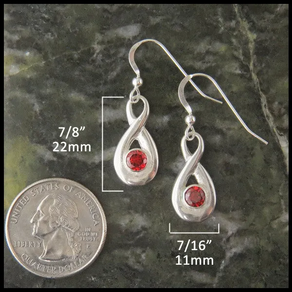 Birthstone Drop Earrings in Silver Walker Metalsmiths Earrings